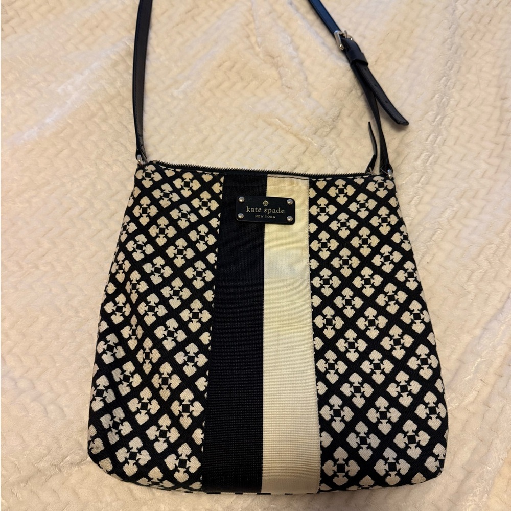 Kate Spade Black and Cream Patterned Crossbody Bag